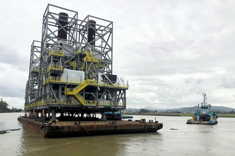 Setback: P-71 topsides modules that sank along with the transport barge in May this year