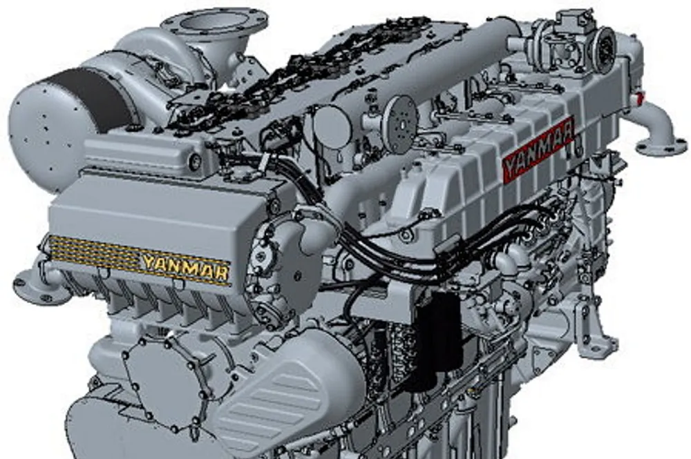 A computer-generated image of the pilot ignition engine.