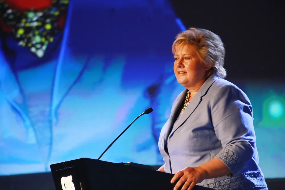 New licences: Norwegian Prime Minister Erna Solberg, here speaking at the 2014 ONS conference