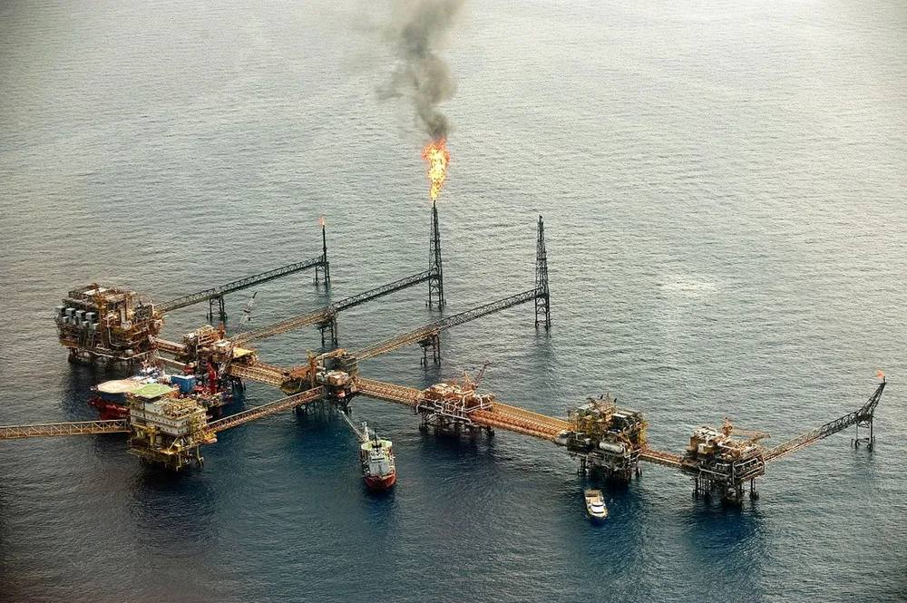 Accident: The Cantarell oil complex in the Bay of Campeche area in the Gulf of Mexico, in 2010.
