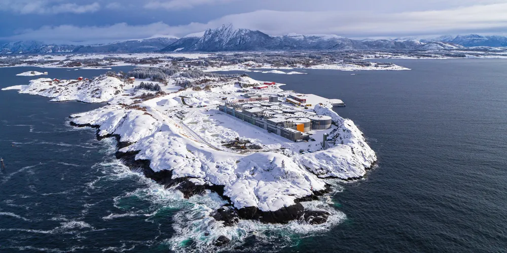 Salmon Evolution sitt landbaserte lakseanlegg ligger på Indre Harøy utenfor Molde.