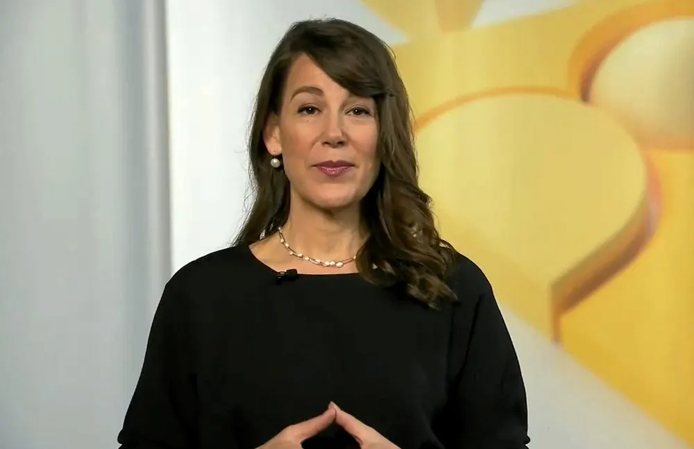 Cautious outlook: Shell chief financial officer Jessica Uhl during the company's results presentation on Thursday