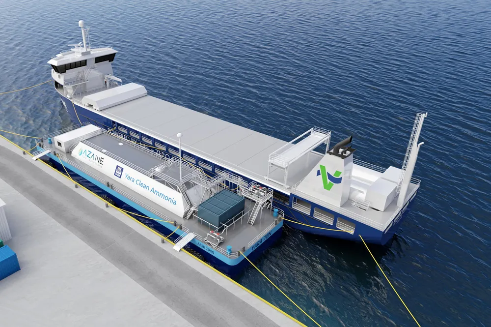 Bunkringsterminaler for grønn ammoniakk fra Azane Fuel Solution.
