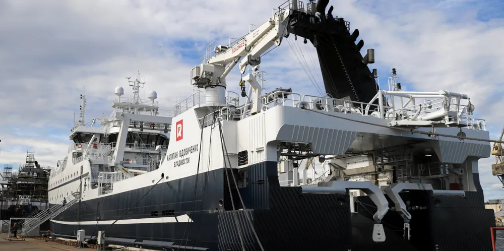Admiralty Shipyards delivered the first in a series of 10 supertrawlers Kapitan Vdovichenko to the RFC.