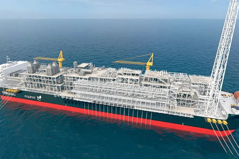 Under construction: the hull and topsides of Bacalhau FPSO are being built in China