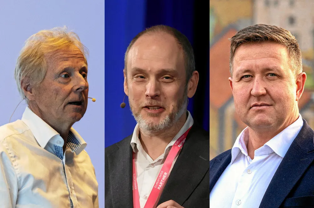 Knut Lockert, Bård Standal og Truls Wickholm har signert brevet til energiministeren, der bransjen ber om hjelp.