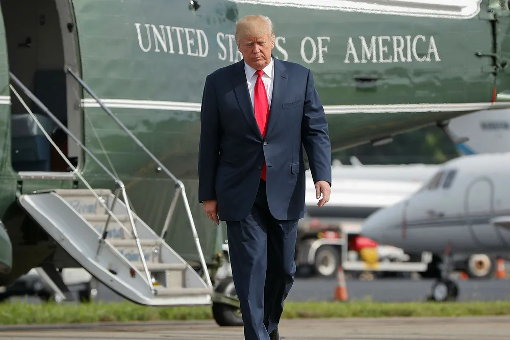 USAs president Donald Trump fordømmer angrepet i Barcelona i Spania. Foto: Pablo Martinez Monsivais/AP Photo/NTB Scanpix