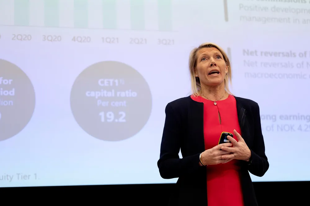 Min erfaring er at i en banksjefs verden skyldes lave utlånstap god kredittgivning, mens høye tap skyldes uventede kriser som man ikke kunne forutse, skriver Sigmund Håland. På bildet DNBs konsernsjef Kjerstin Braathen.