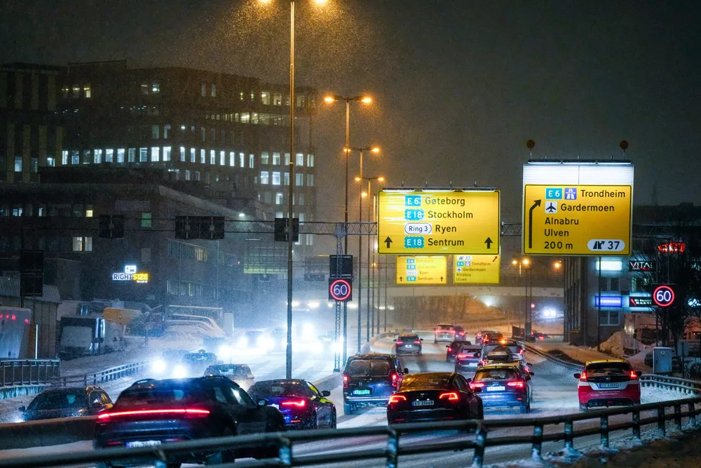 Trafikken gikk som vanlig i Oslo mandag morgen.