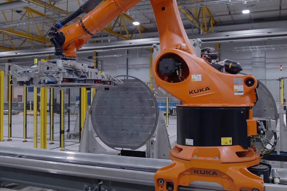 An automated production line at Nel's factory in Norway