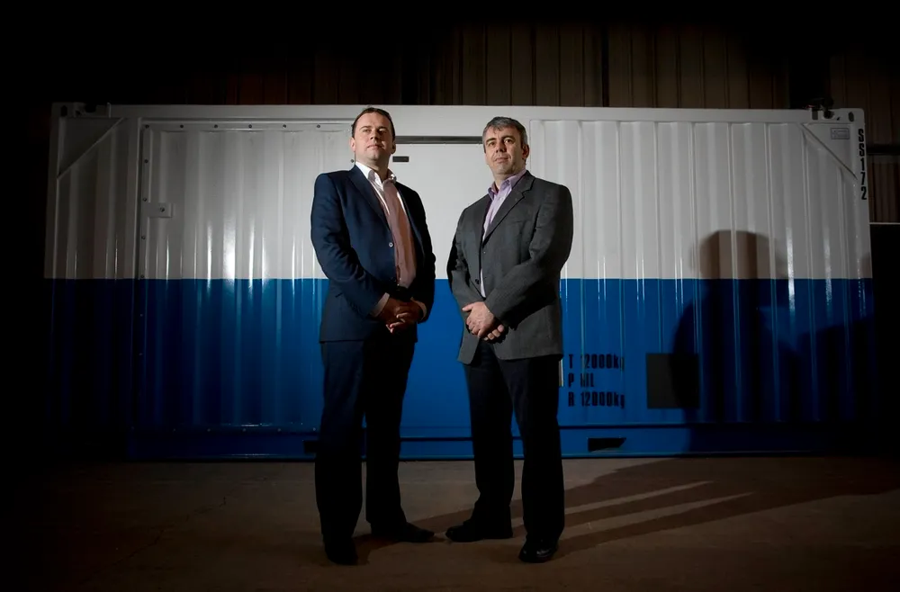 Making plans: John Heiton, of Offshore Containers, left, and Vertec's David Soper