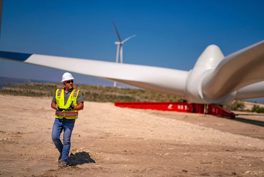 An Enel employee at another of the Italian group's US wind farm sites.