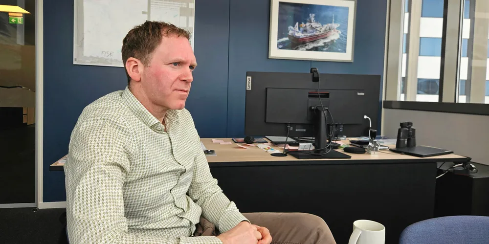 Tommy Torvanger er toppsjef i Nergård. Her på sitt kontor i Tromsø.