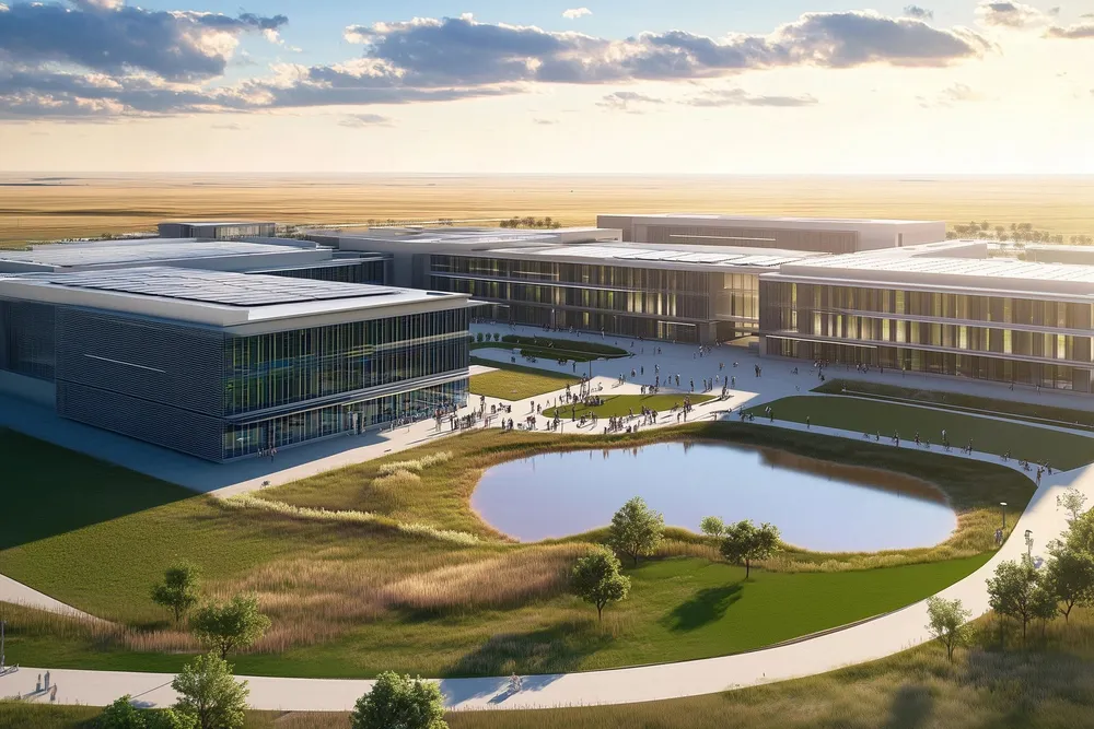 A rendering of the Fermi America data centre campus.