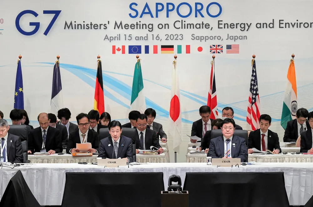 The G7 meeting of climate, energy and environment ministers in Sapporo, northern Japan.
