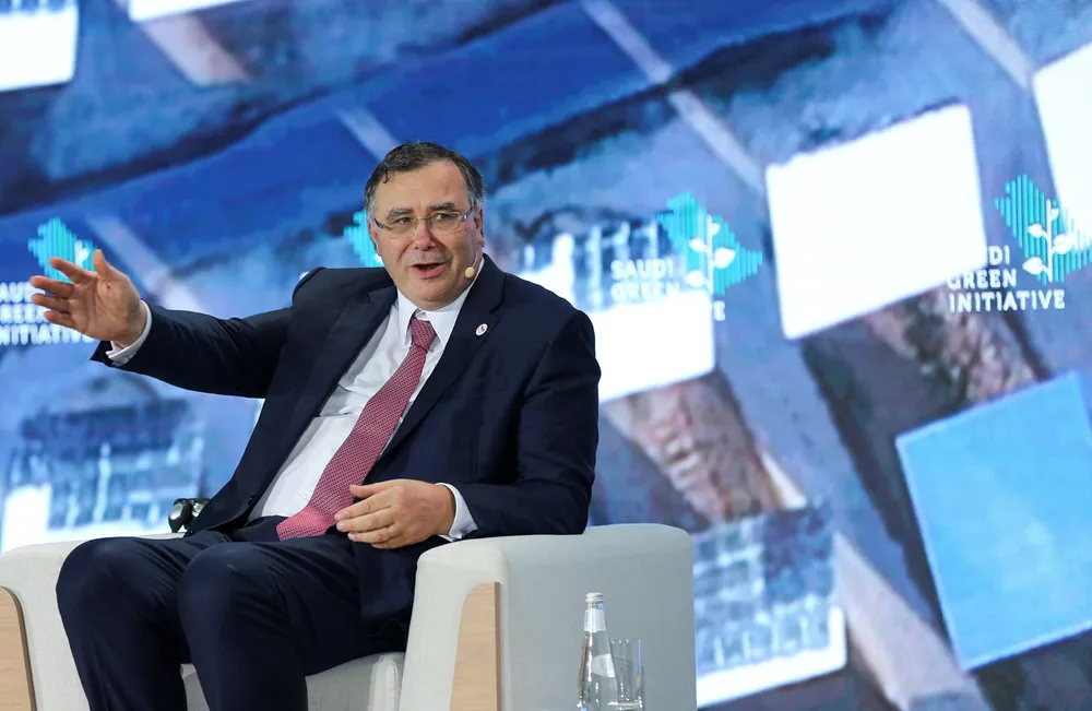 Pointing the way: TotalEnergies - led by chief executive Patrick Pouyanne - will decide soon on preferred bidder for big offshore platform