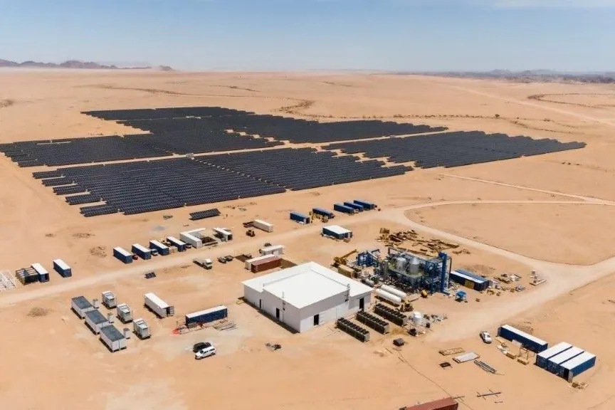 The HyIron Oshivela complex in Namibia, one of the few green hydrogen projects in Africa to have started operations
