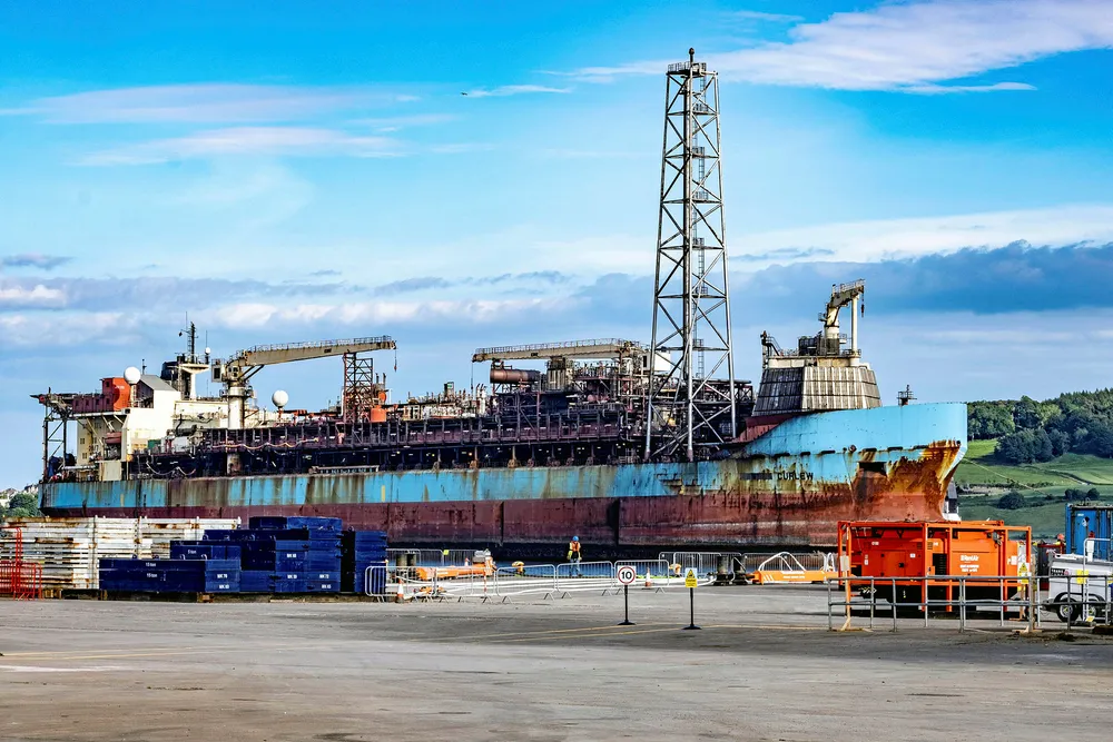 Curlew: to be cleaned and decontaminated in readiness for scrapping after more than 20 years of service in the North Sea
