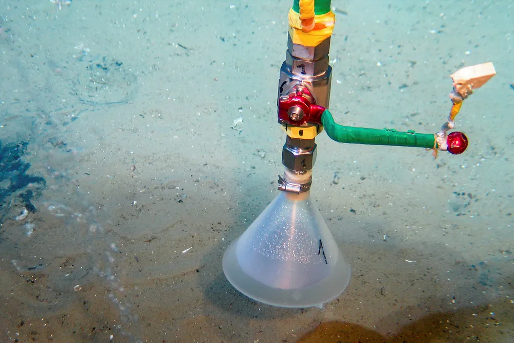 Research: equipment on the bed of the North Sea used by researchers from the GEOMAR Helmholtz Centre for Ocean Research in Kiel, Germany