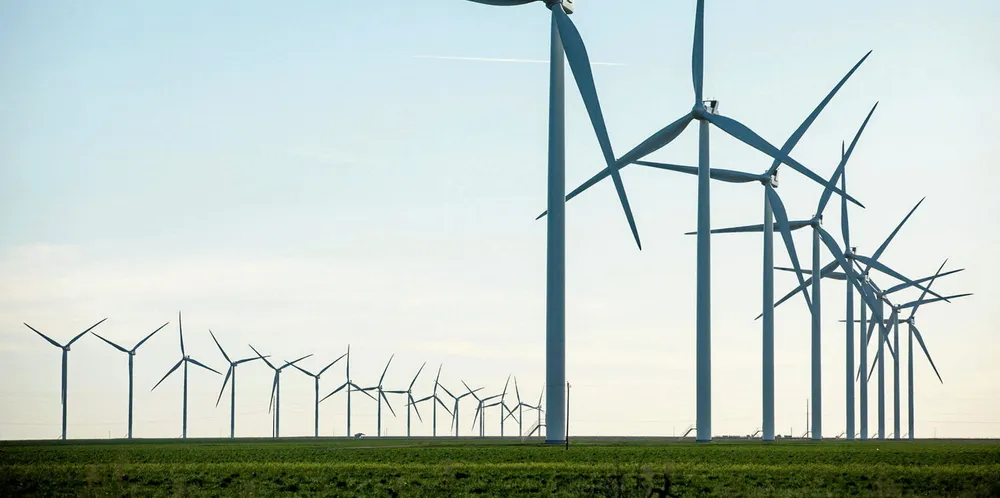 South Plaines wind farm in Texas, USA, with Vestas turbines.