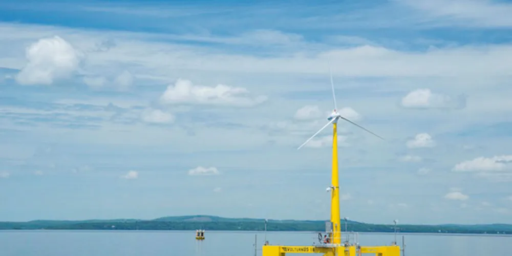 The 1:8 scale VolturnUS prototype in Maine waters. The full-scale project could be on line in 2019.