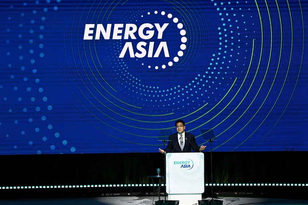 Petronas chief executive, Tengku Muhammad Taufik, speaks during the opening ceremony of the Energy Asia conference in Kuala Lumpur, Malaysia, on 16 June 2025.