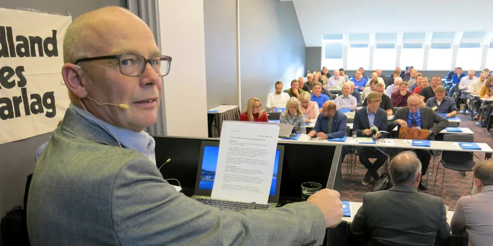 Styreleder i Nordland Fylkes Fiskarlag, Jan Fredriksen, foran årsmøtet i eget lag i 2018, som satte spikeren i kista for tredeling av Norges Fiskarlag. Ønsket om å gjenoppta forhandlinger om et Nord-Norges Fiskarlag skaper nå debatt internt i laget.