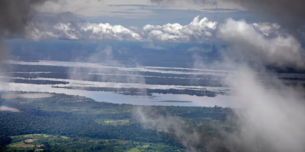 KLIMAENDRINGER: Store områder ved lave breddegrader, store deler av Afrika, Middelhavsområdet og Sør-Asia, vil få store reduksjoner i landbruksproduktiviteten, og vannressursene kan bli kraftig redusert. bildet viser regnskogen i Kongobassenget.