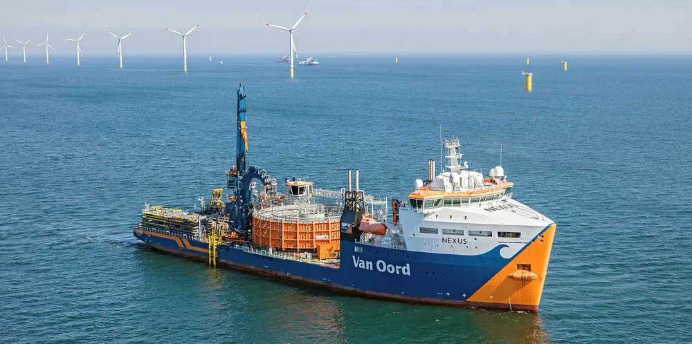 Van Oord cable laying vessel Nexus operating off Taiwan