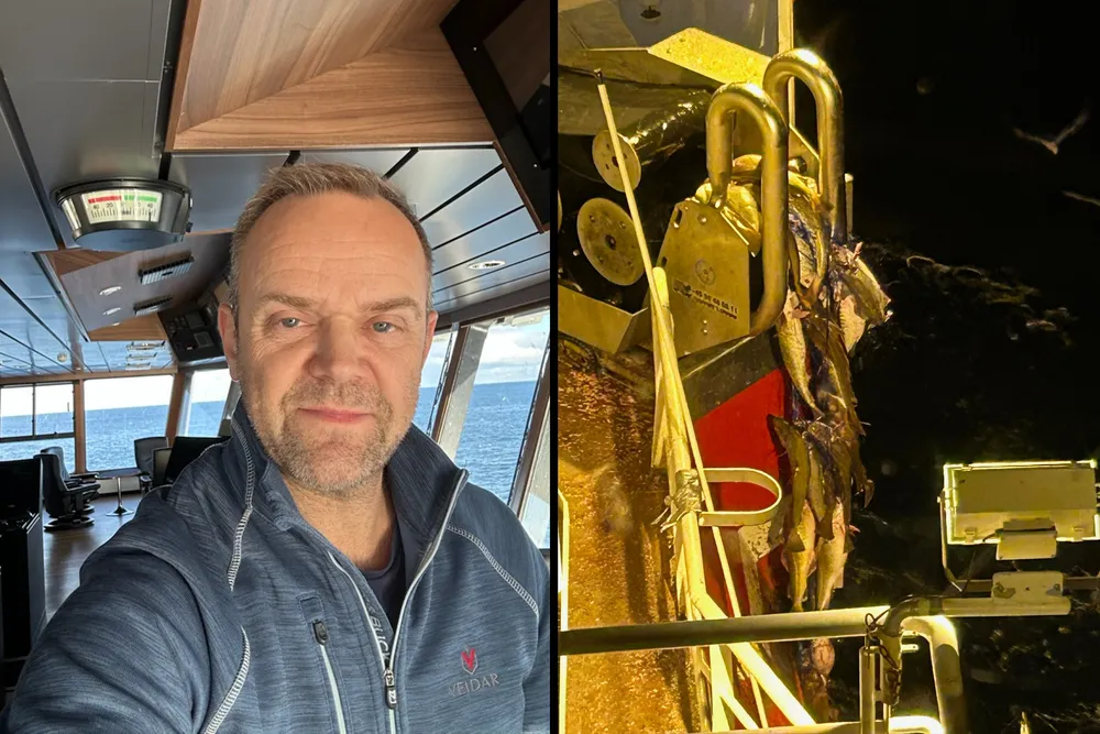 «Veidar»-reder og skipper Sindre Dyb, ligger for øyeblikket på Fugløybanken og fisker på stor og gyteklar torsk.