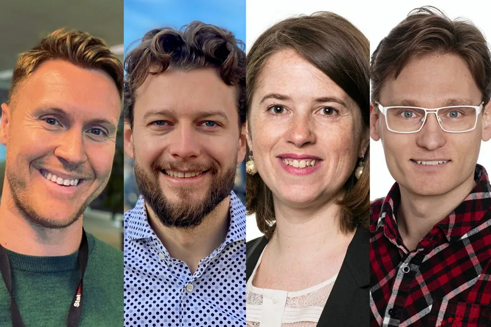 Elbits-sjef Kate Bragg har satt sammen en ny ledergruppe: Thomas Granheim (til venstre), Nicolai Kirkeng Vennerød, Stephanie Daudet og Thomas Trötscher.