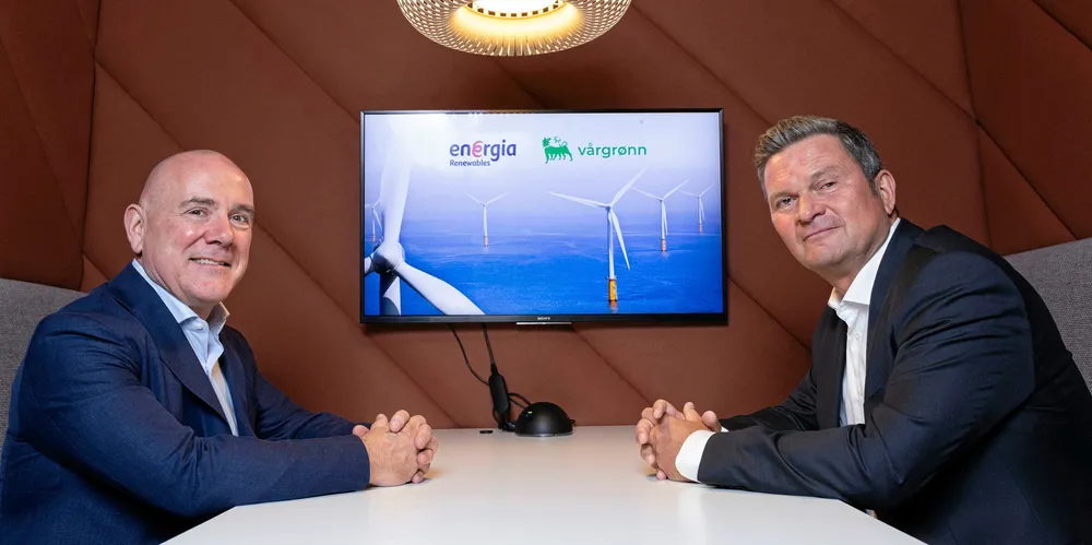 Ian Thom, CEO Energia Group and Olav Hetland, CEO, Vårgrønn.