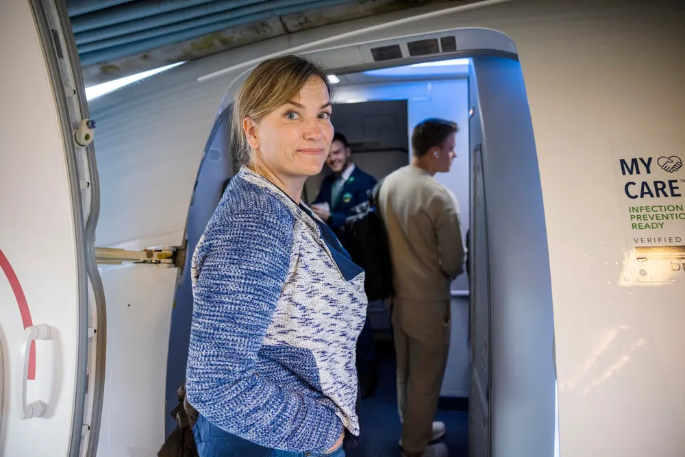 Flyr-sjef Tonje Wikstrøm Frislid må antagelig forberede en ny kapitalinnhenting for å holde selskapet i luften gjennom vinteren. Her fra en reise i Bodø før sommeren.