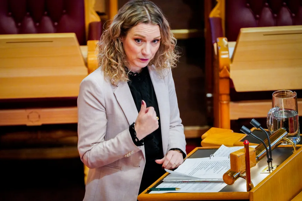 Oslo 20231206. Digitaliserings- og forvaltningsminister Karianne Oldernes Tung under muntlig spørretime i Stortinget. Foto: Gorm Kallestad / NTB