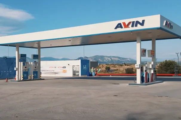 A screenshot of the hydrogen refuelling station from a promotional video