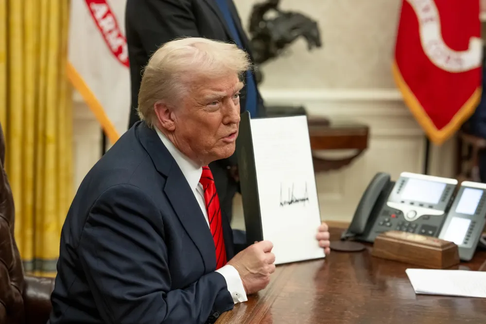President Donald Trump signs executive orders