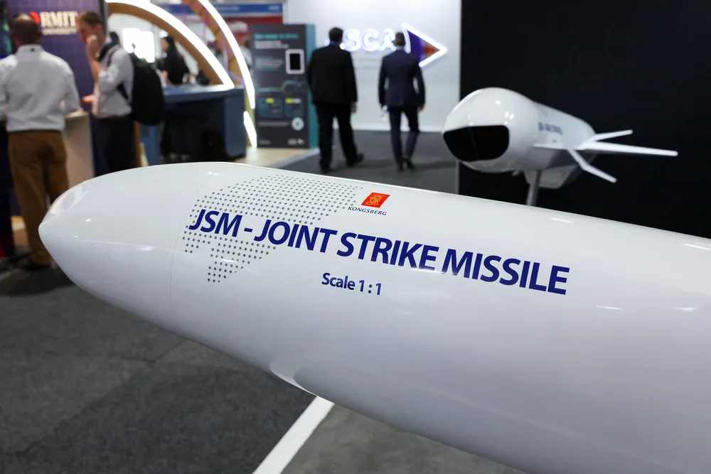 Kongsberggruppens JSM Joint Strike Missile på utstilling tidligere i år i Australia.