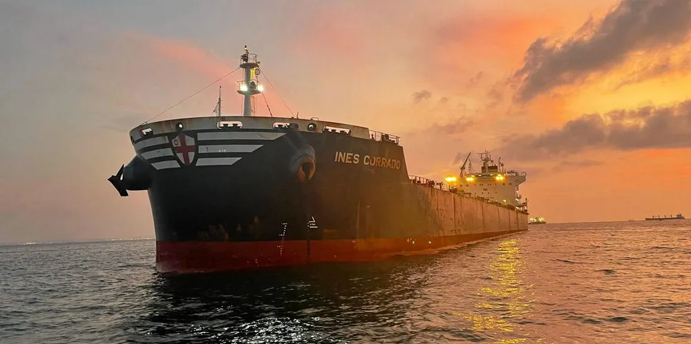 Gestion Maritime’s bulker Ines Corrado spilled fuel oil in Singapore.
