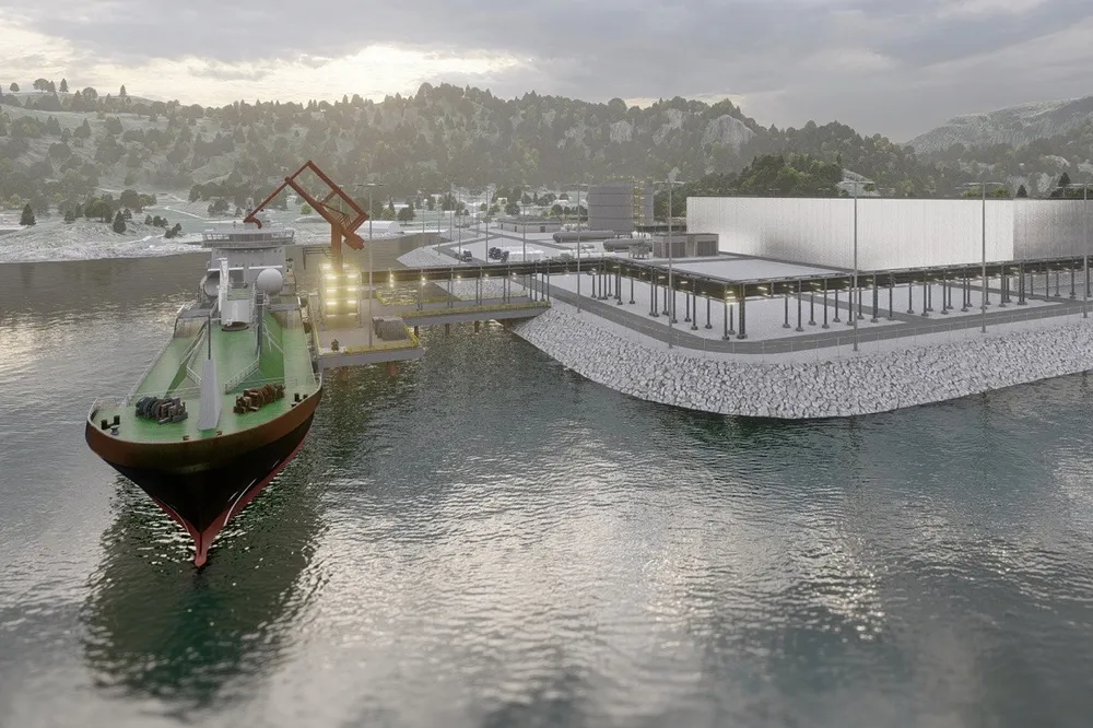 On the drawing board: an artist’s illustration of the proposed Errai carbon capture project in Norway.