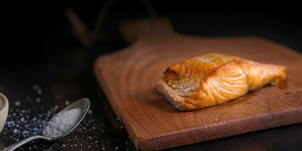 A Sustainable Blue land-based farmed Atlantic salmon fillet.