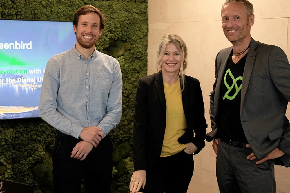 Hydrogen drive: (from left to right) Nysno's Eivind Olsen, Nysno's Siri Kalvig and Greenbird Integration Technology's Thorsten Heller