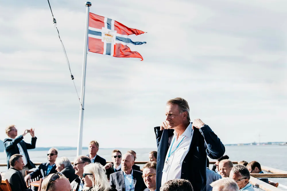 Ferd-eier Johan H. Andresen fikk avgjort sin skatteklage på rekordtid, to dager før han ble nominert til Etikkrådet for Oljefondet. Her er han utenfor Stord ifjor i forbindelse med sammenstillingen av Johan Sverdrups boreplattform.