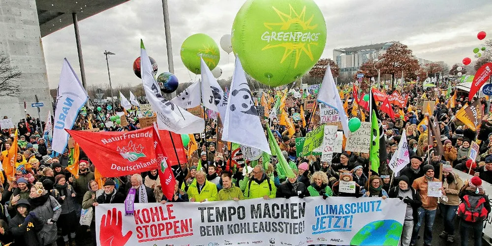Protesters in Germany ahead of COP24.