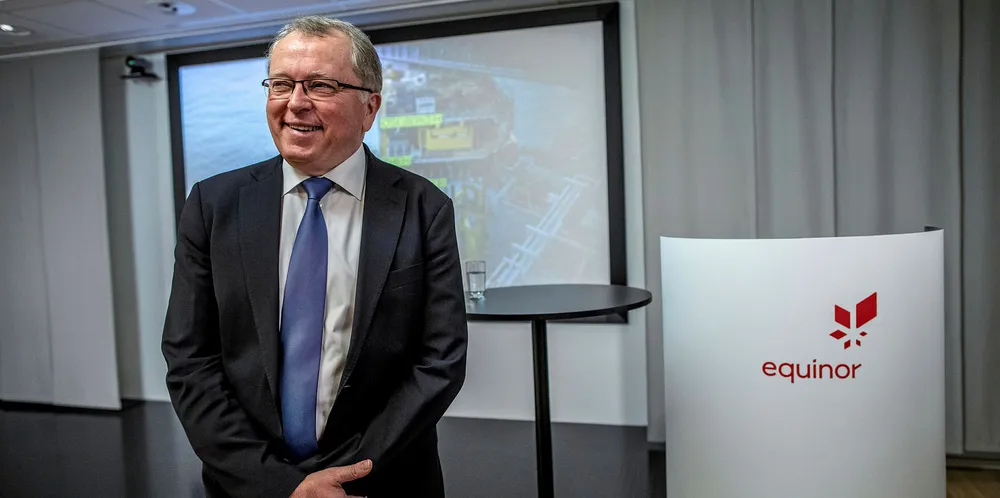 Konsernsjef i Equinor, Eldar Sætre, er godt fornøyd med det nye samarbeidet med BP og havvindsalget på nesten 10 milliarder kroner.
