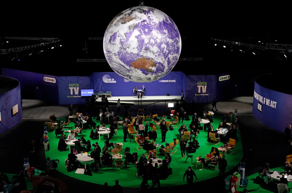 Delegations: attendees gather the venue on another day at the COP26 UN Climate Summit in Glasgow