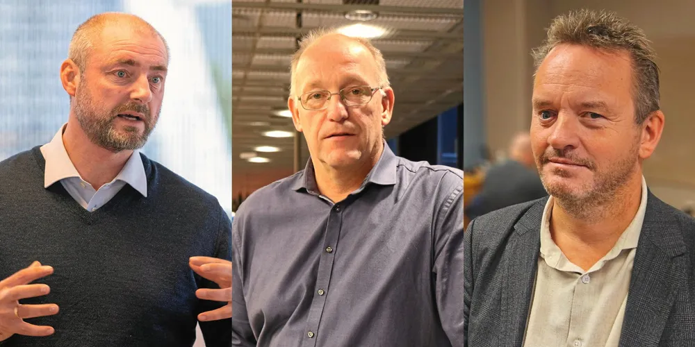 Robert Eriksson i Sjømatbedriftene, Terje Kjølsøy i Aalesundfisk og Geir-Ove Ystmark i Sjømat Norge.