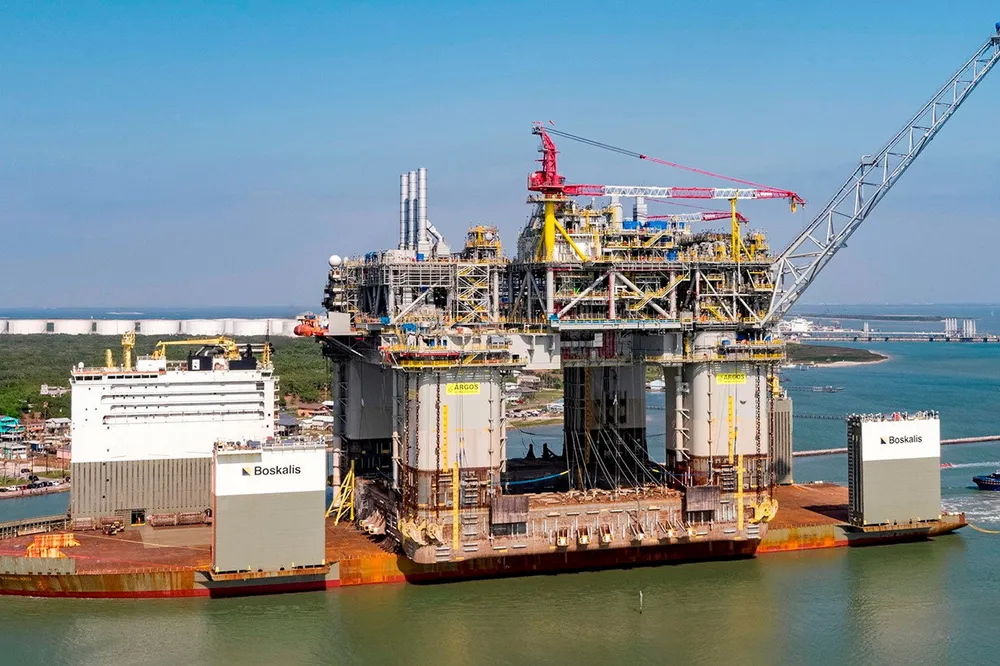 Argos platform arrives in Gulf of Mexico. Texas.