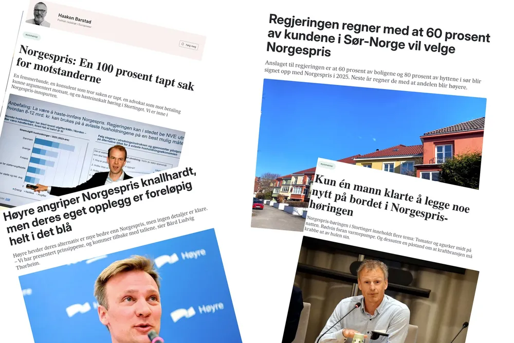 Et knippe av Europowers saker om Norgespris.