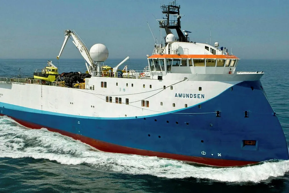 Rising tide: seismic vessel SW Amundsen. .