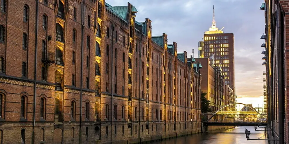 A general view of the warehouse district (Speicherstadt) in Hamburg, the German city in which Neu Seeschiffahrt is based.